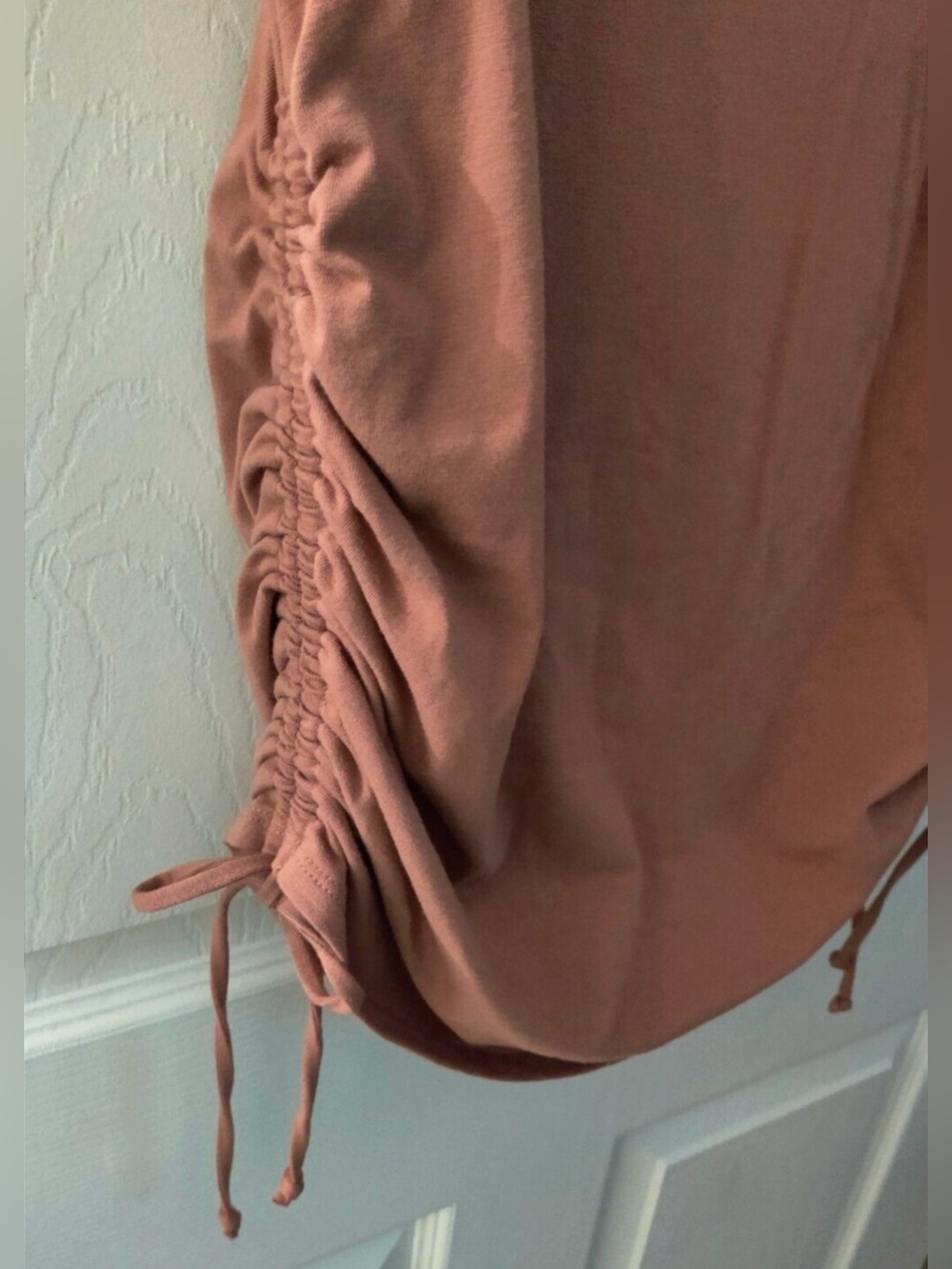 wild fable Rusty Rose Brown Side-Ruched Short Sleeve Tee Dress - Picture 3 of 4